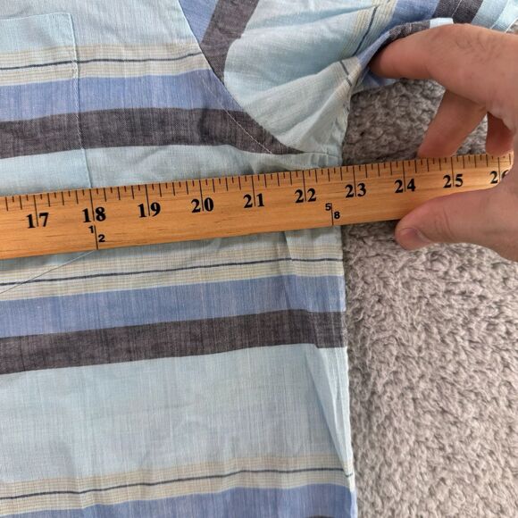 Patagonia Shirt Mens L‎ Blue Striped Short Sleeve Button Up Organic Cotton - Picture 4 of 8